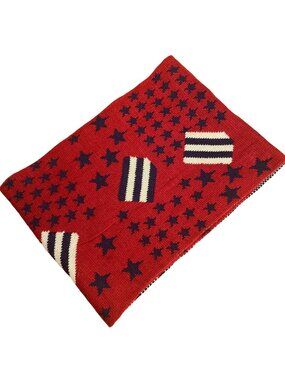 Simonetta Stars & Stripes Patriotic Infinity Scarf Red Blue Americana